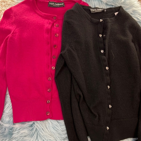 EUC! 2 Dolce and Gabbana Cardigans! Pink and Black! Size XS! - Picture 1 of 9